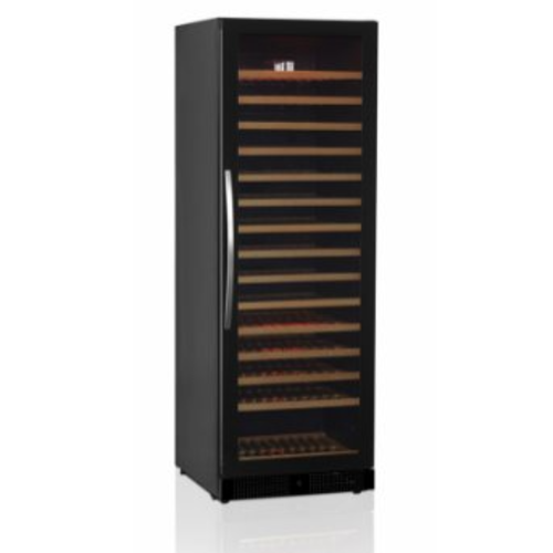 HorecaTraders Black wine fridge 168 pieces | Glass door | 1 temperature zone | TFW375F 