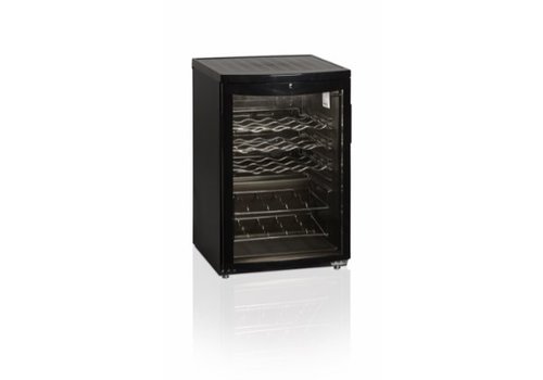  HorecaTraders Beautiful Wine Cooler Black | Glass door | 22 Bottles 