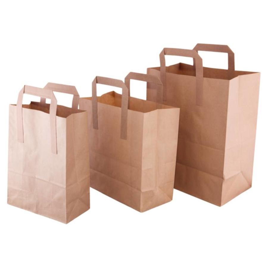 Disposable brown paper carrier bags