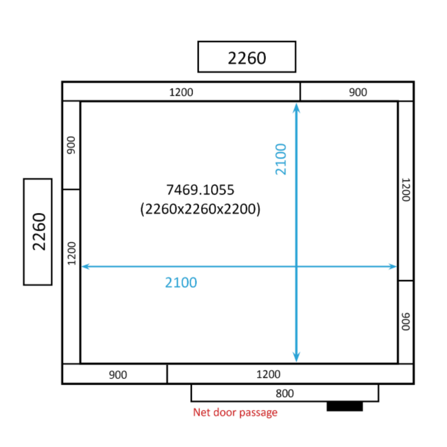 Freezer cell | 226x226x(h)220cm | -10/-20 °C