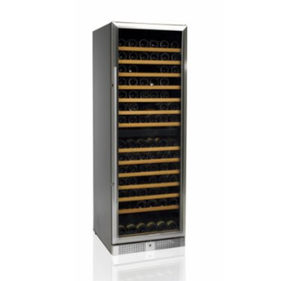 Refroidisseur à vin en acier inoxydable | Porte vitrée | 155 bouteilles