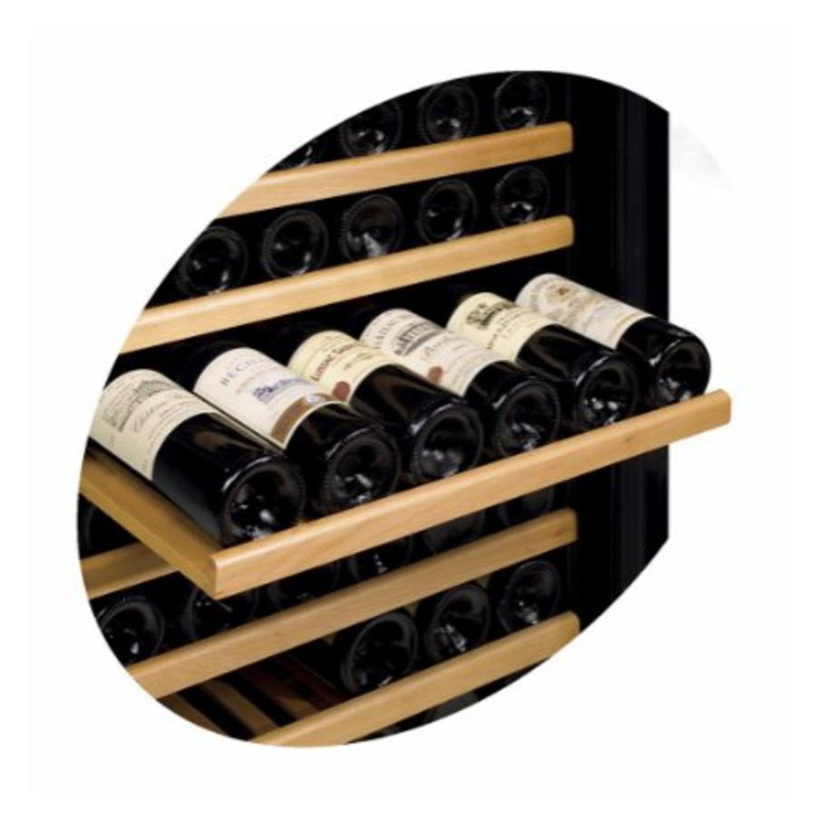 Refroidisseur à vin en acier inoxydable | Porte vitrée | 155 bouteilles