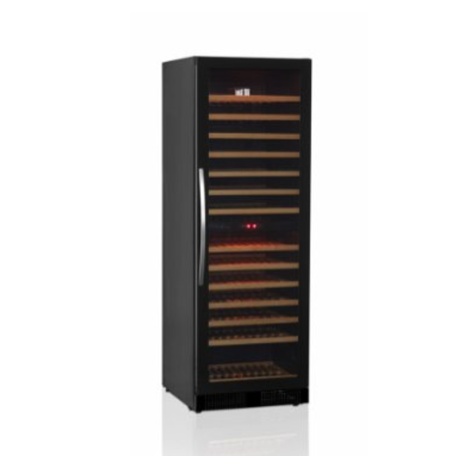  HorecaTraders Black wine fridge with glass door | 155 pieces 
