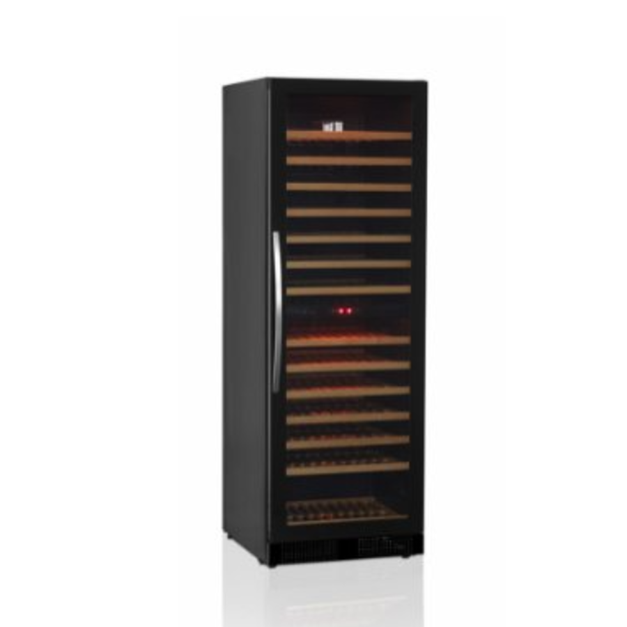 Réfrigérateur à vin noir avec porte vitrée | 155 pièces