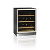 HorecaTraders Black Wine Cooler | Stainless Steel Door | 45 Bottles