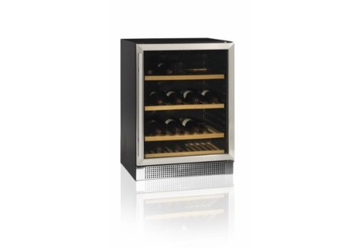  HorecaTraders Black Wine Cooler | Stainless steel door | 45 Bottles 