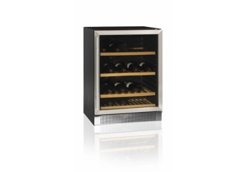  HorecaTraders Refroidisseur à vin noir | Porte en acier inoxydable | 45 bouteilles 