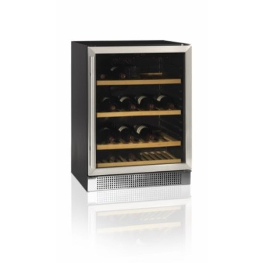 Refroidisseur à vin noir | Porte en acier inoxydable | 45 bouteilles