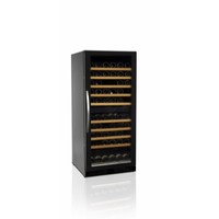Schwarzer Weinkühler | Glastür | 110 Flaschen