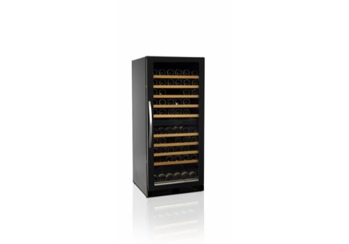  HorecaTraders Black wine cooler | Glass door | 110 Bottles 