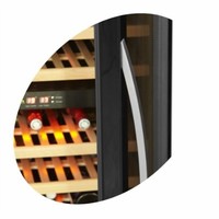 Zwarte wijnkoeler | Glazen deur | 110 Flessen