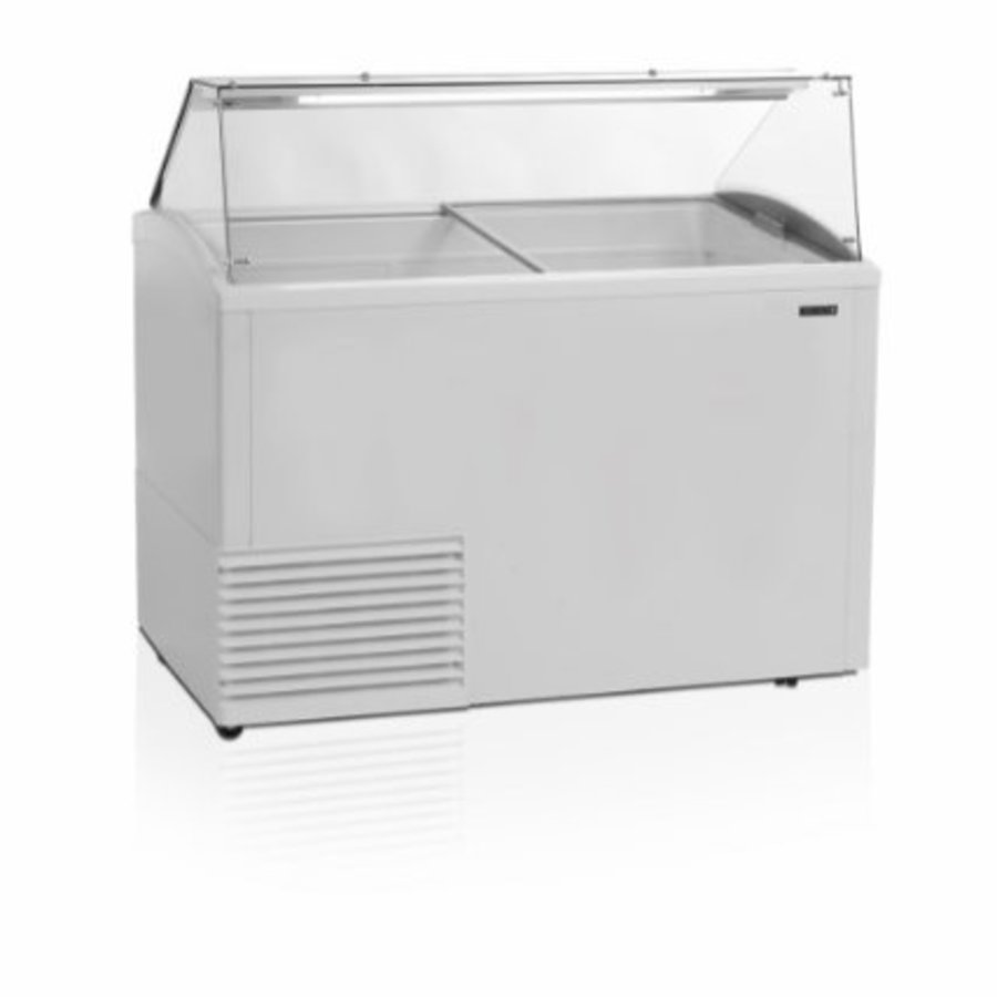 Congélateur à glace avec éclairage LED | Vitrine en verre