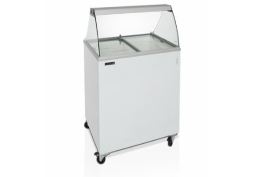  HorecaTraders Congélateur blanc pour glaces | 4 plateaux 