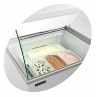 White freezer for ice cream