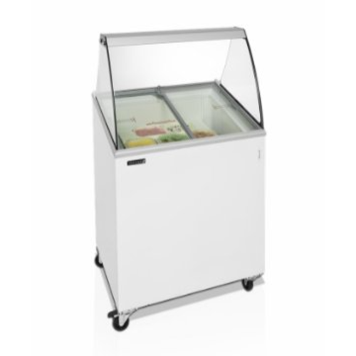  HorecaTraders White compact freezer for scoop ice cream | 4 bins 