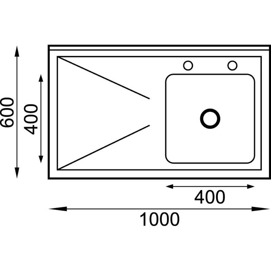 Stainless steel sink | Sink Right | 100x60x90 cm