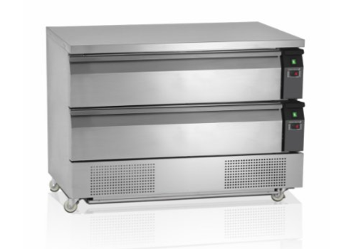  HorecaTraders Refrigerated Workbench with 2 Drawers | 123x70x(h)86.5 cm 