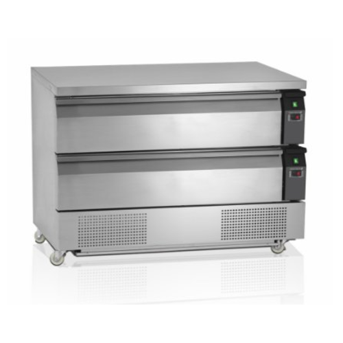  HorecaTraders Refrigerated Workbench with 2 Drawers | 123x70x(h)86.5 cm 