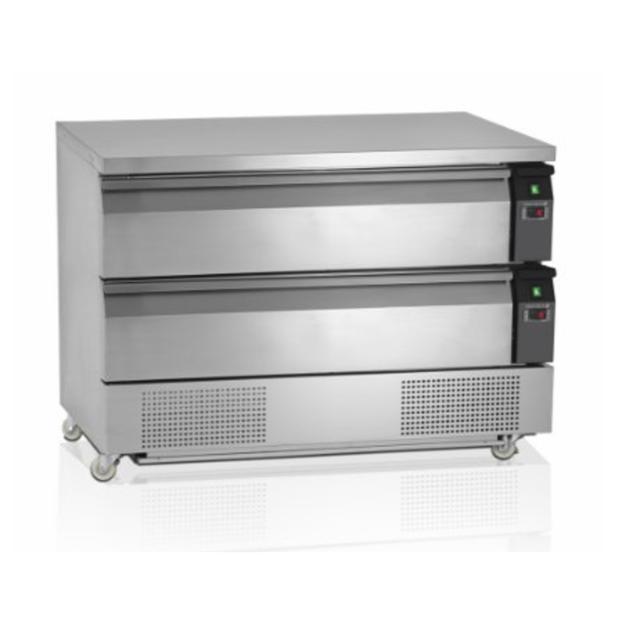 Gekoelde Werkbank met 2 lades | 123x70x(h)86,5 cm