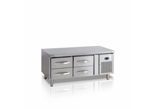  HorecaTraders Kühlwerkbank mit 4 Schubladen | 1360 x 700 x (h) 680 mm 
