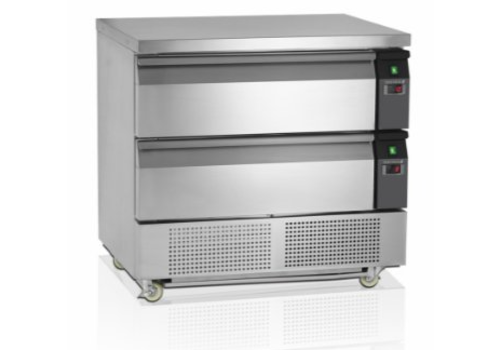  HorecaTraders Refrigerated Workbench with 2 Drawers | 905 x 700 x 865 mm 