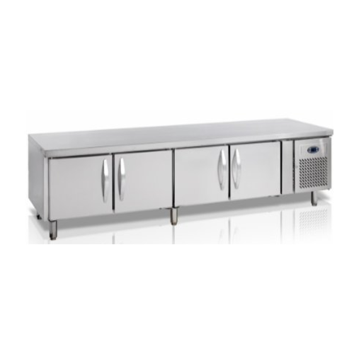  HorecaTraders Établi réfrigéré à 4 portes | 2230 x 700 x 680 mm 