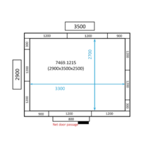 Freezer cell 290X350X(h)250 CM | -10/-20 °C
