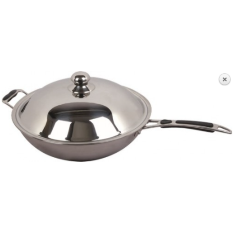 Induction wok with lid