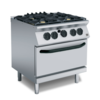 HorecaTraders Réchaud à gaz Gastro-Inox 700 CV | 4 brûleurs | four à gaz