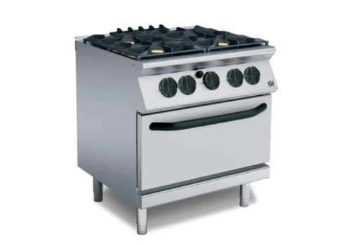  HorecaTraders Gastro-Inox 700 HP gas stove | 4 burners | gas oven 