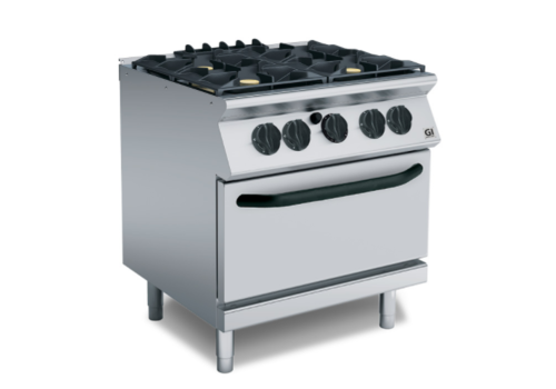  HorecaTraders Réchaud à gaz Gastro-Inox 700 CV | 4 brûleurs | four à gaz 