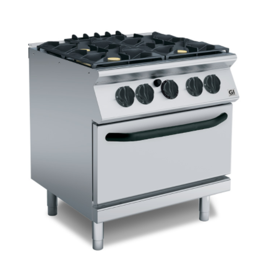 Réchaud à gaz Gastro-Inox 700 CV | 4 brûleurs | four à gaz