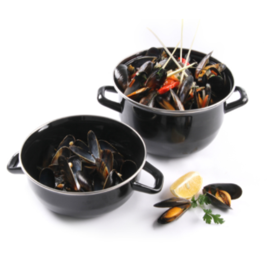 Mussel pan enamelled with lid | 5L