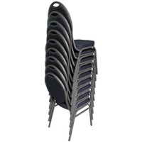 Chaises de congrès empilables noires | 4 pièces