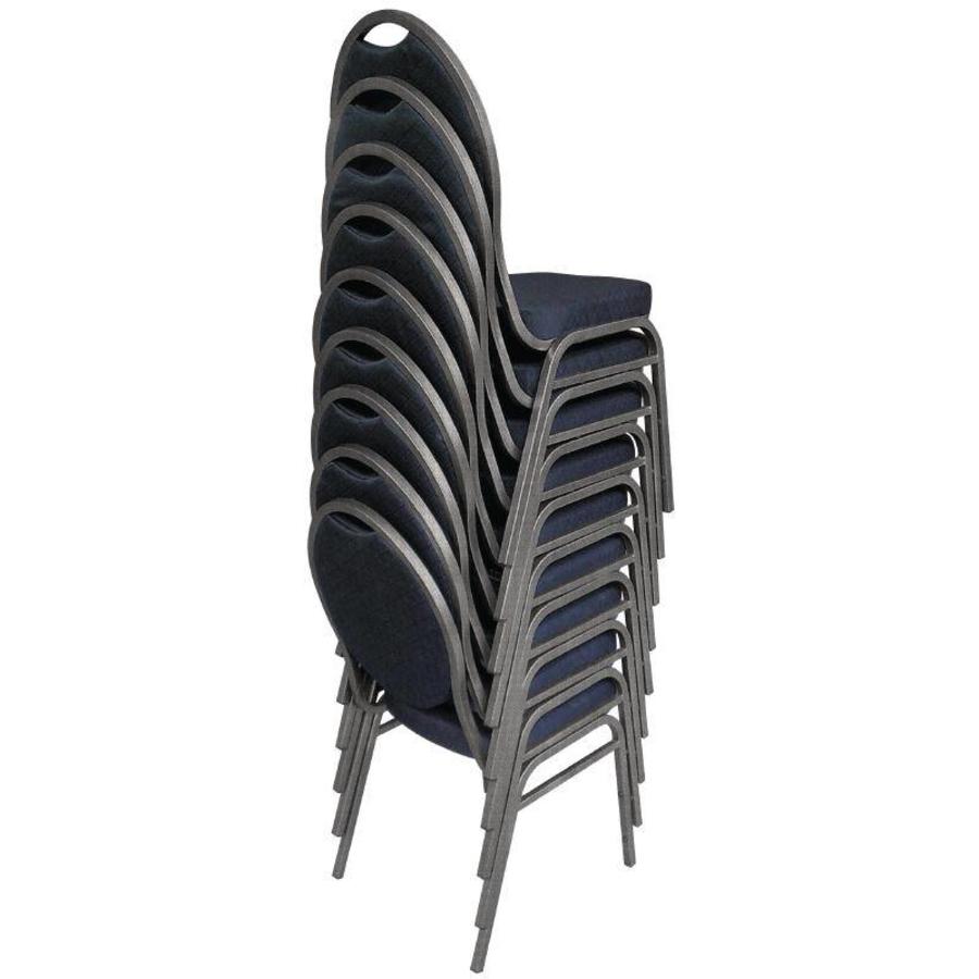 Chaises de congrès empilables noires | 4 pièces