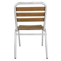 Chaise empilable en bois/aluminium | 4 pièces
