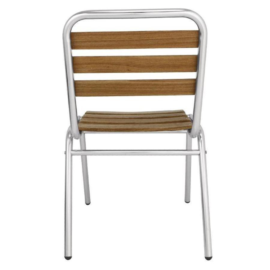 Chaise empilable en bois/aluminium | 4 pièces