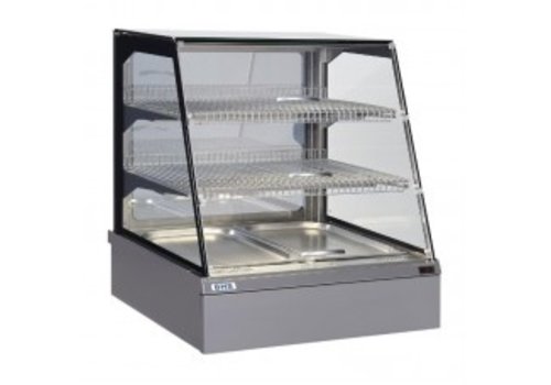  HorecaTraders Vitrine chauffante pour station-service | Tiroir à eau arrière 
