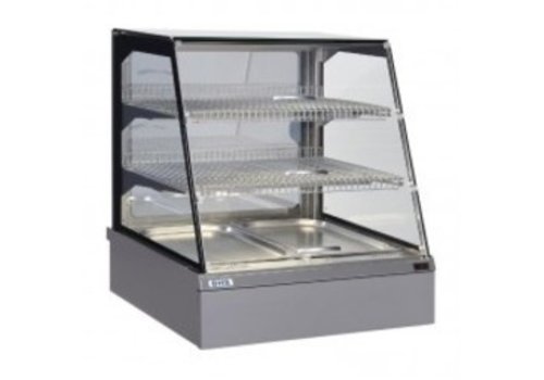  HorecaTraders Vitrine chauffante pour station-service | Façade du tiroir à eau 