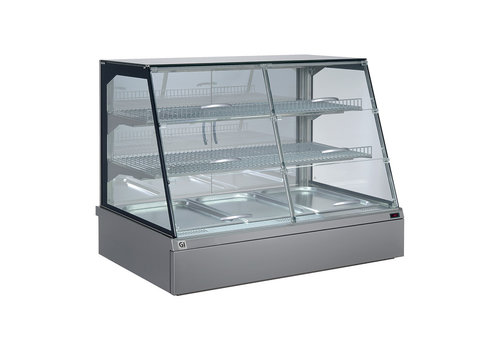 HorecaTraders Vitrine chauffante pour station-service | Tiroir à eau arrière 