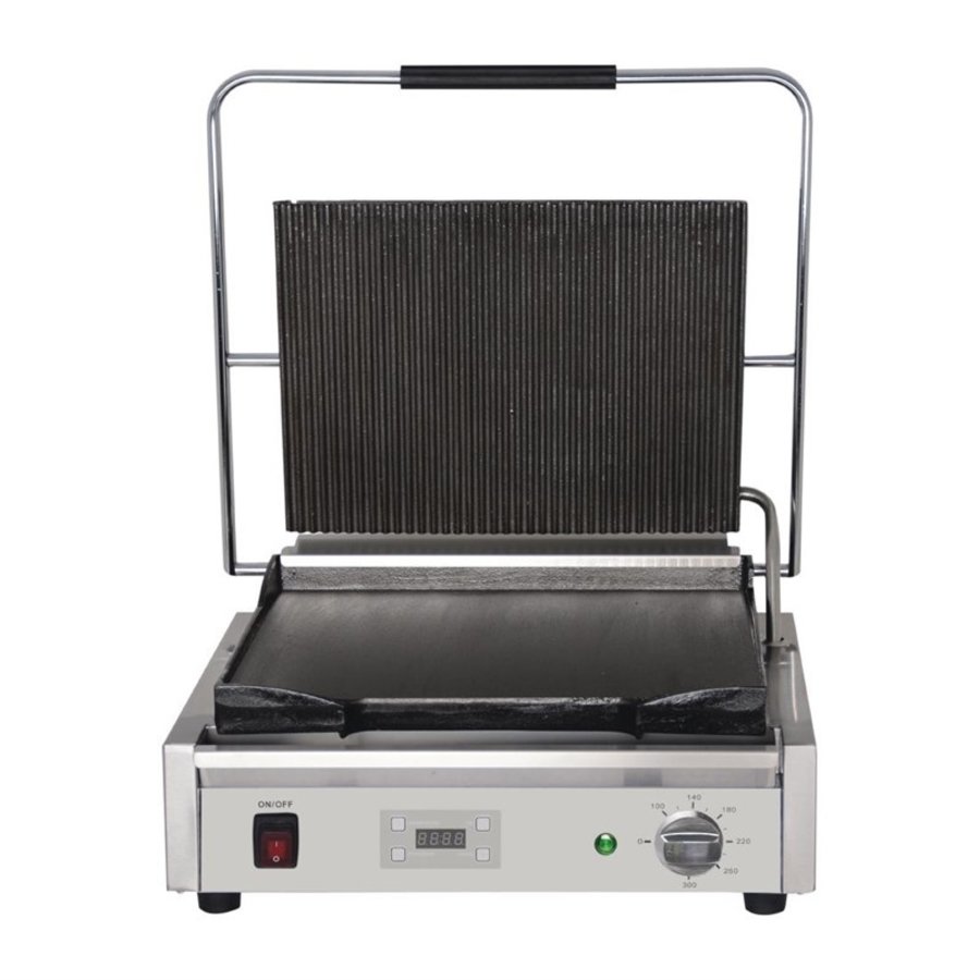 Buffalo large contact grill single grooved/smooth