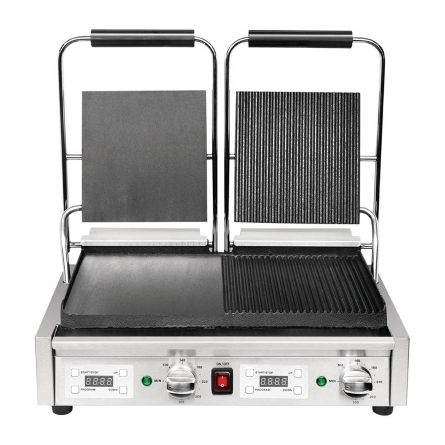 Dubbele Contact Grill - Geribd /Glad