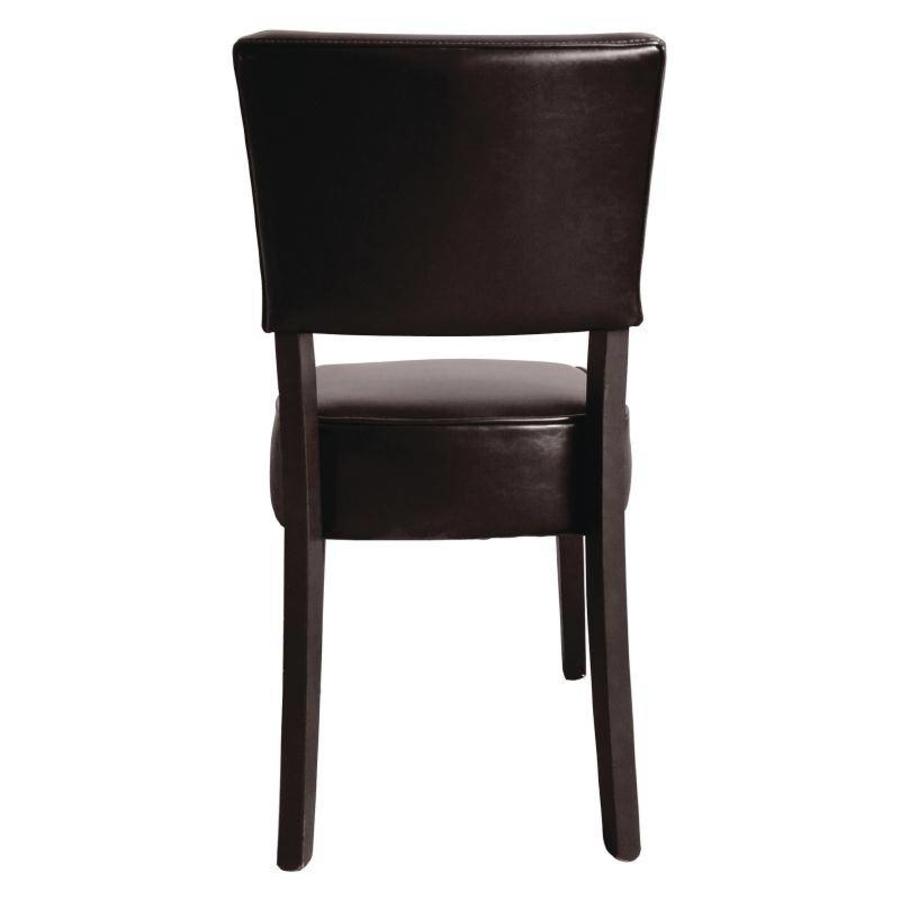 Chaises en similicuir marron foncé | 2 pièces
