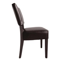 Chaises en similicuir marron foncé | 2 pièces
