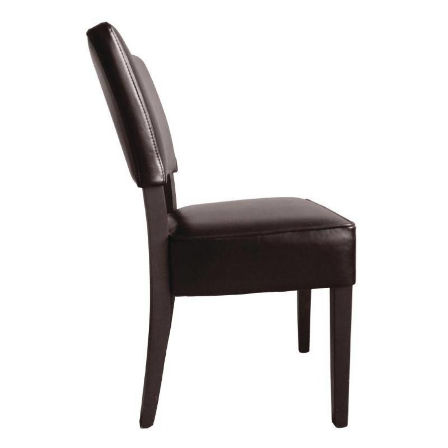 Chaises en similicuir marron foncé | 2 pièces
