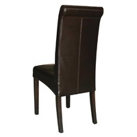 Imitation leather chair dark brown | 2 pieces
