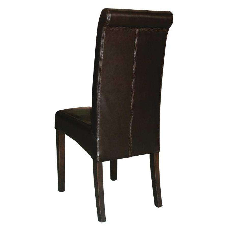 Imitatielederen stoel donker bruin | 2 stuks