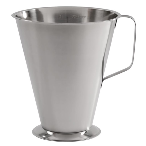  HorecaTraders Tasse à mesurer en acier inoxydable | 2L 
