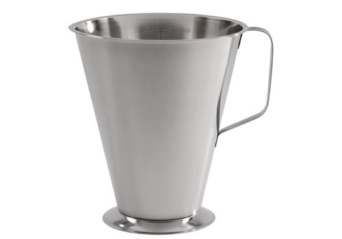  HorecaTraders Tasse à mesurer en acier inoxydable 2 litres 