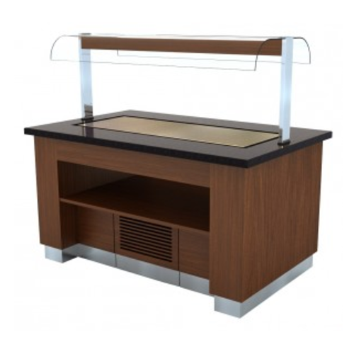  Combisteel Chilled wenge buffet | Cooled stainless steel plate 